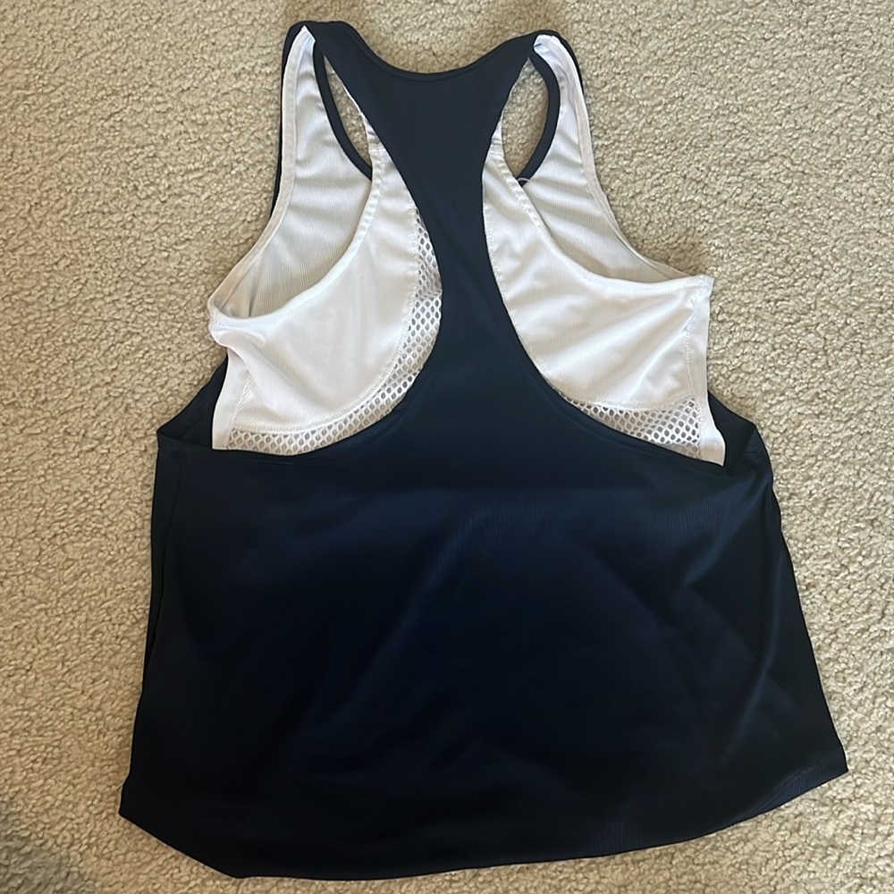 Lucky in Love athletic Women's Navy and White Tank Top size small - Picture 3 of 3